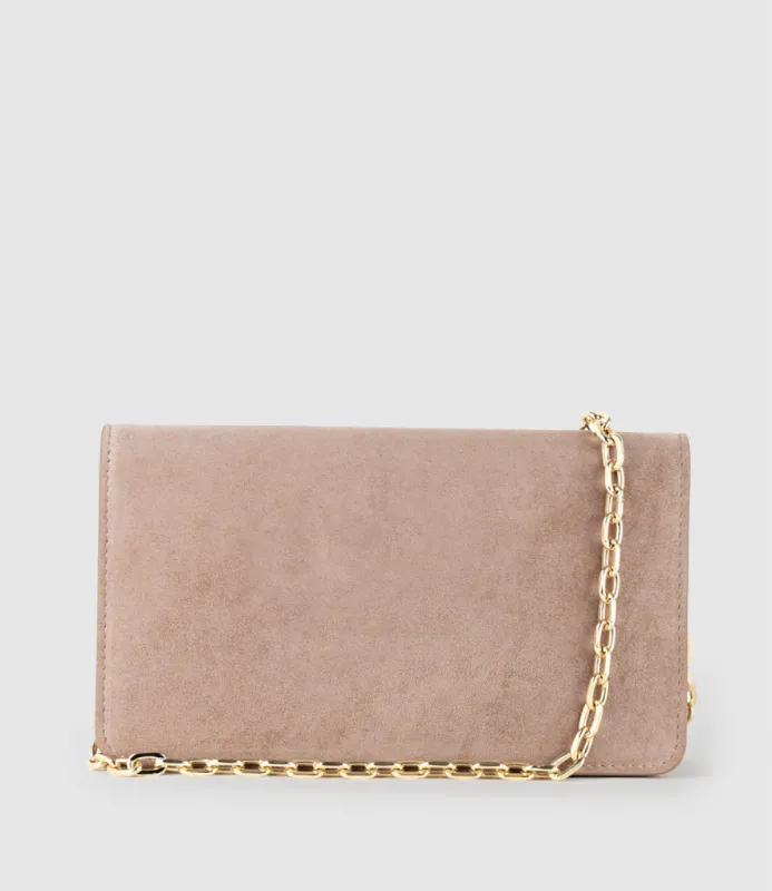 NYX Evening Bag in Nude Suede sold by Edward Meller
