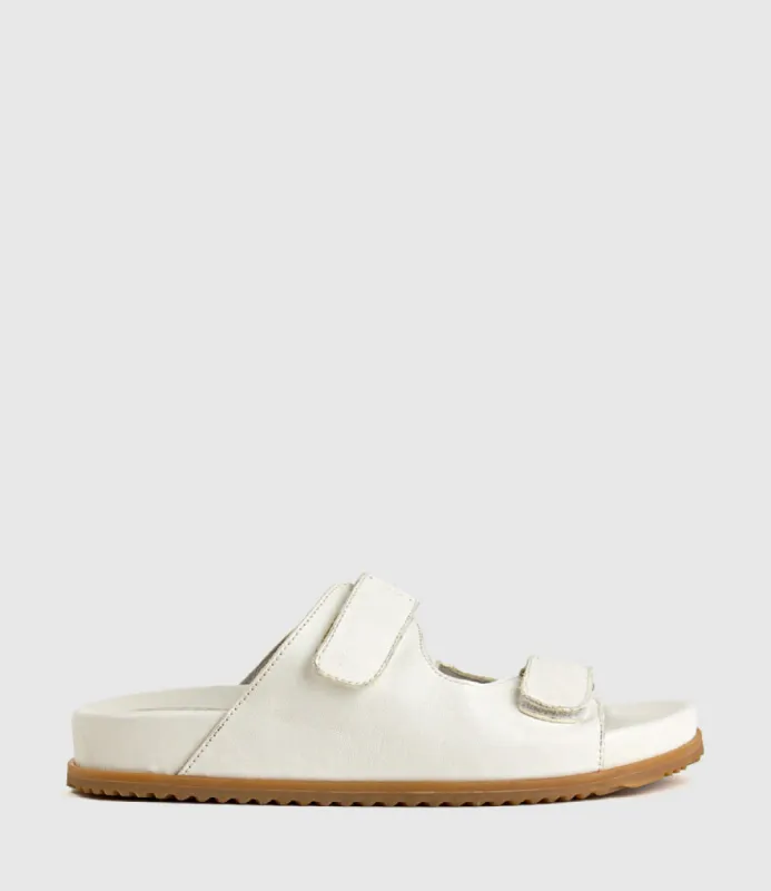 KYLO Two Strap Slide on Footbed in Offwhite sold by Edward Meller