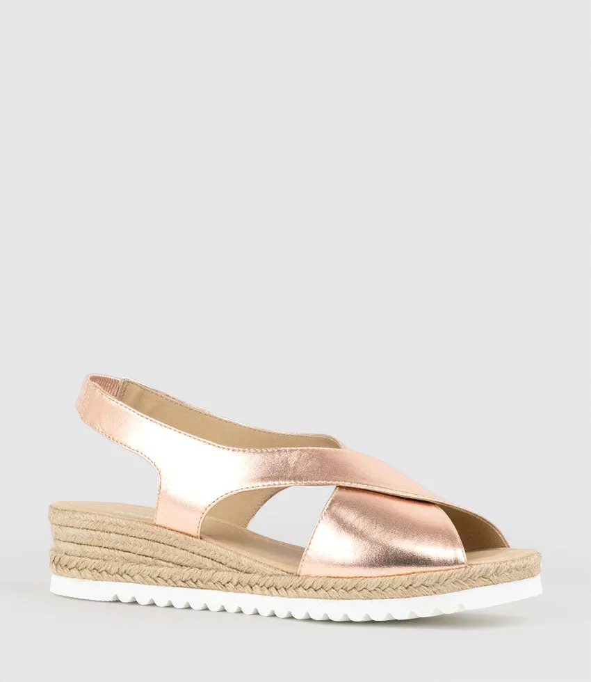 MERINDA Crossover Sandal Espadrille in Rosegold sold by Edward Meller product image thumbnail 2