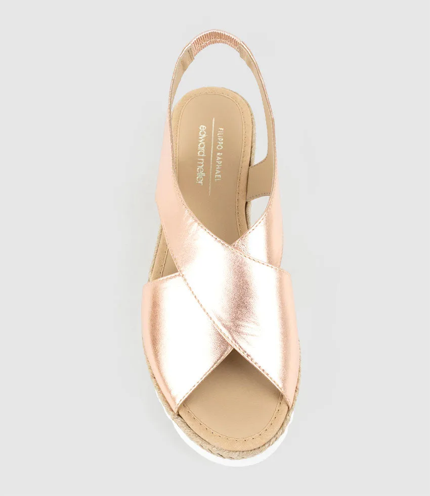 MERINDA Crossover Sandal Espadrille in Rosegold sold by Edward Meller product image thumbnail 4
