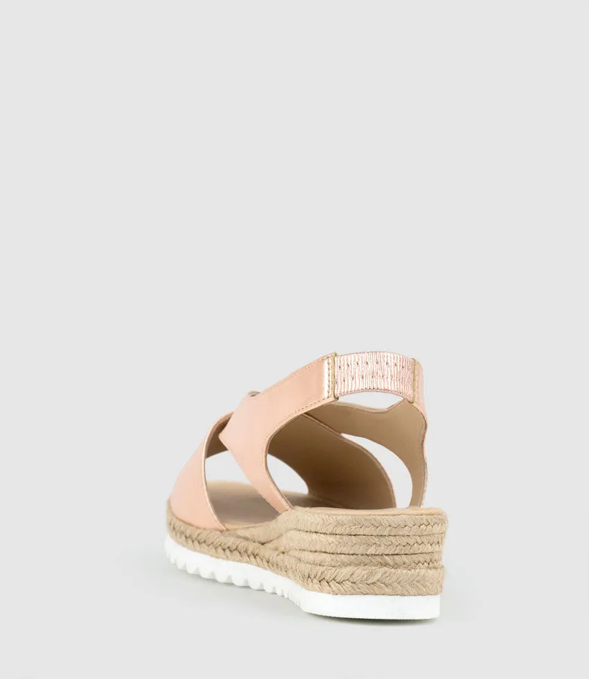 MERINDA Crossover Sandal Espadrille in Rosegold sold by Edward Meller product image thumbnail 3