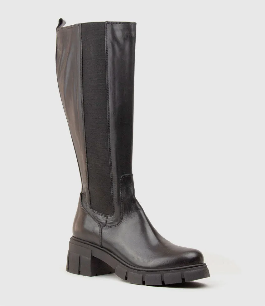 VERGE Knee High Boot with Gusset in Black sold by Edward Meller product image thumbnail 3