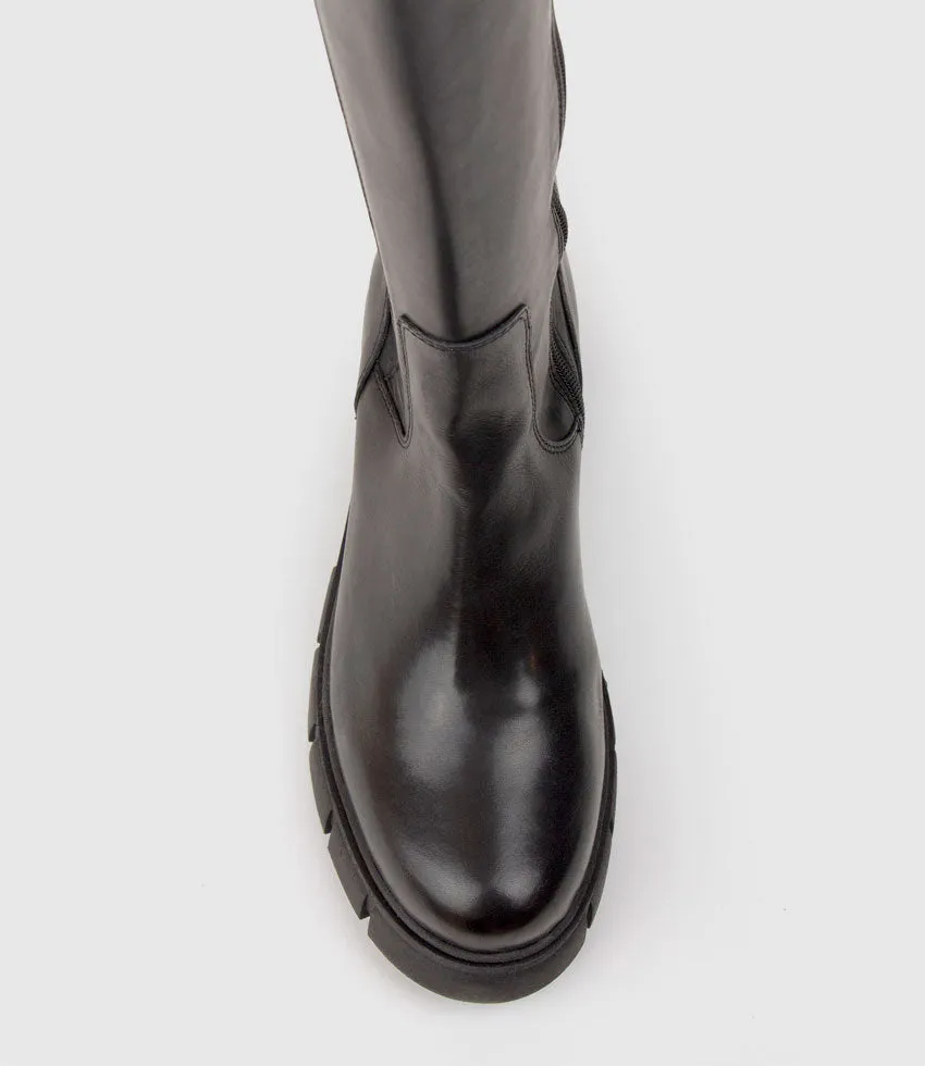 VERGE Knee High Boot with Gusset in Black sold by Edward Meller product image thumbnail 5