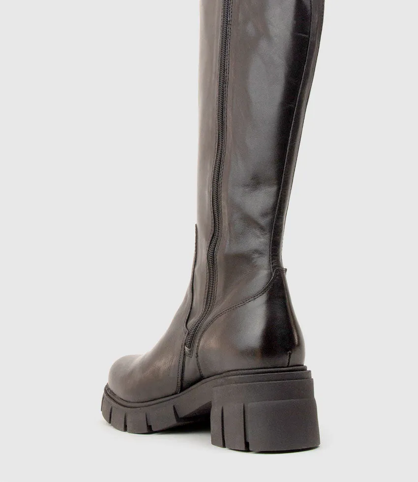 VERGE Knee High Boot with Gusset in Black sold by Edward Meller product image thumbnail 4