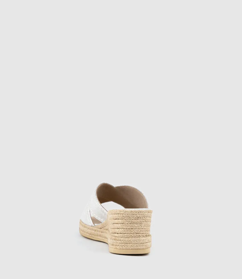 MALINA Crossover Slide Espadrille in Silver sold by Edward Meller product image thumbnail 3