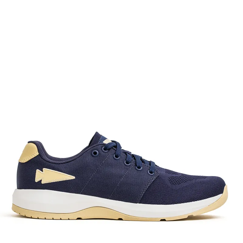 Women's Ballistic Trainers - Navy + White + Gold W/ Gold Reflective Spearhead sold by GORUCK