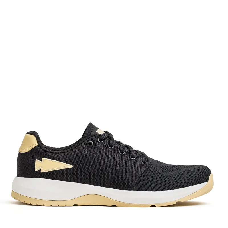 Women's Ballistic Trainers - Black + White + Gold W/ Gold Reflective Spearhead sold by GORUCK