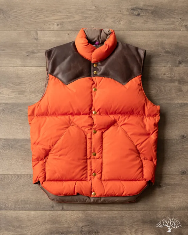 Lot 2221 - Rocky Mountain x Warehouse Nylon Down Vest - Brick sold by Withered Fig