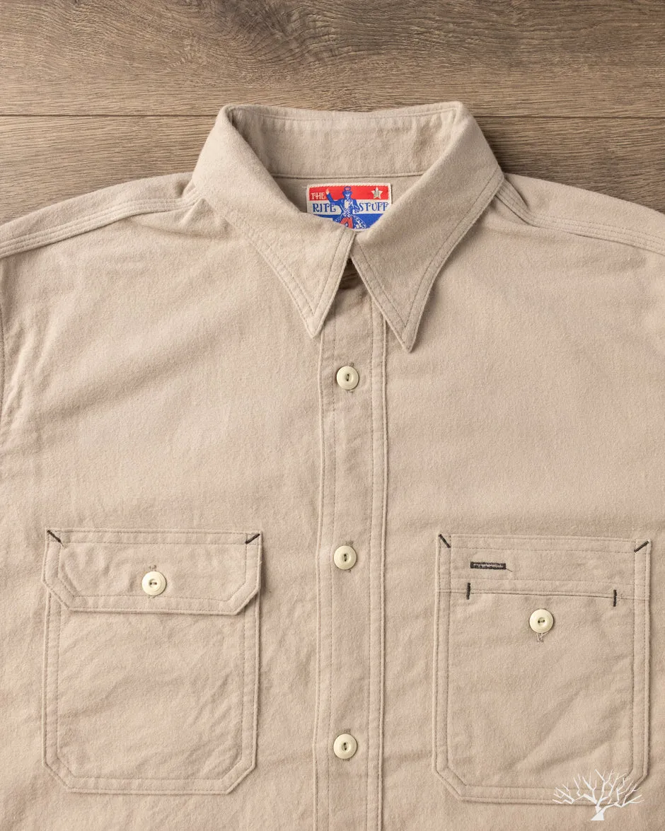 Uncle Sam Brushed Chamois Flannel Work Shirt - Sand Grey sold by Withered Fig product image thumbnail 2