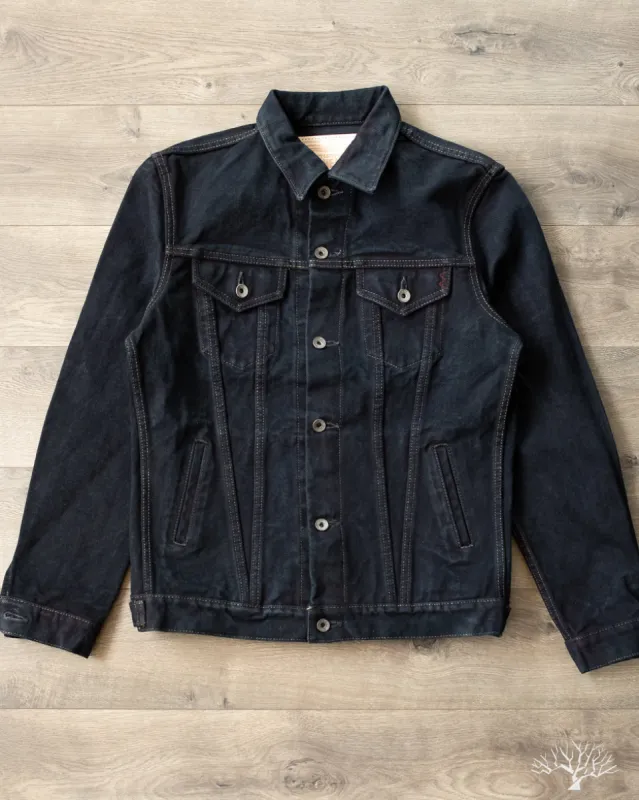 IH-526Lod - 19oz Left Hand Twill Type III Modified Denim Jacket - Indigo Overdyed Black sold by Withered Fig
