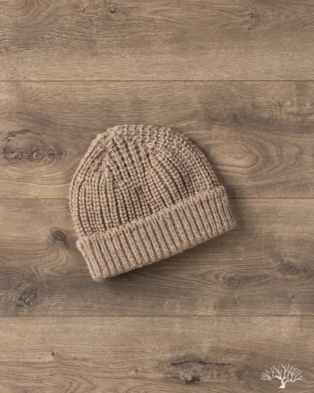 Wool Short Watch Cap - Beige made by Cableami