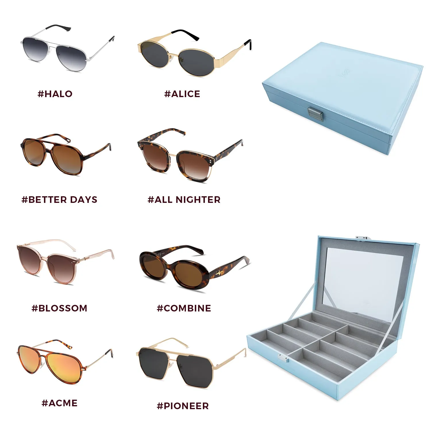 8 Pairs Sunglasses Gift Box sold by Sojos product image thumbnail 2