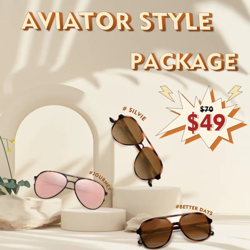 Aviator Sunglasses Package sold by Sojos
