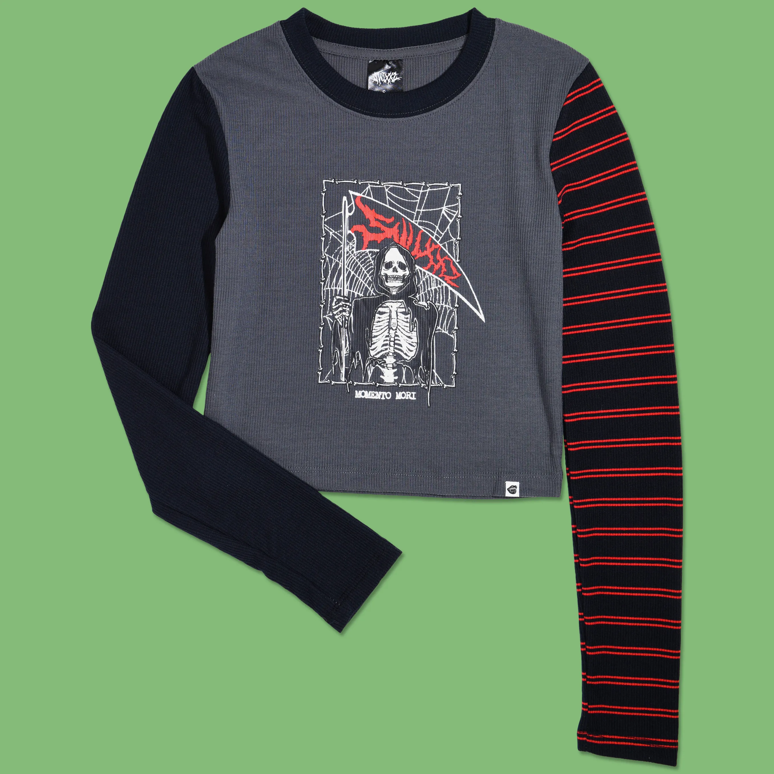 Reaper Cropped Mixed Long Sleeve sold by SWIXXZ by Maggie Lindemann