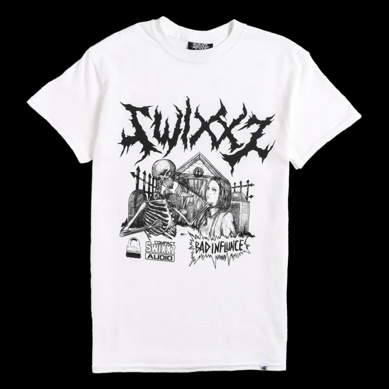 Bad Influence Short Sleeve Tee sold by SWIXXZ by Maggie Lindemann