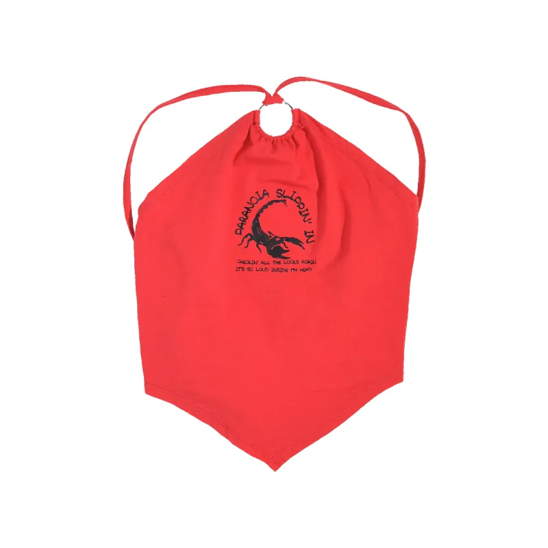Paranoia Red Halter Tank Top sold by SWIXXZ by Maggie Lindemann