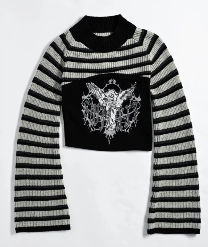 Heavenly Black & Grey Shrug Crop Tank Top Set sold by SWIXXZ by Maggie Lindemann