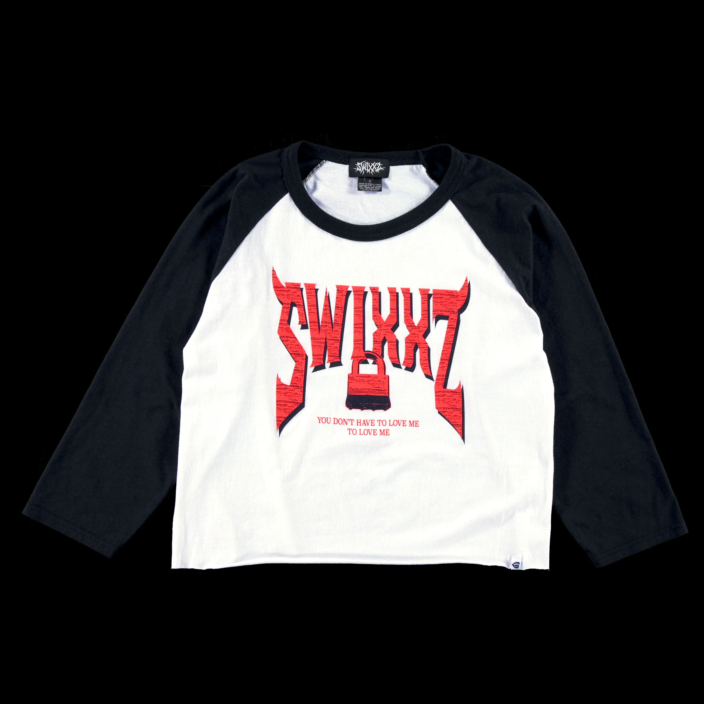 Love Me Raglan Sleeve Tee sold by SWIXXZ by Maggie Lindemann