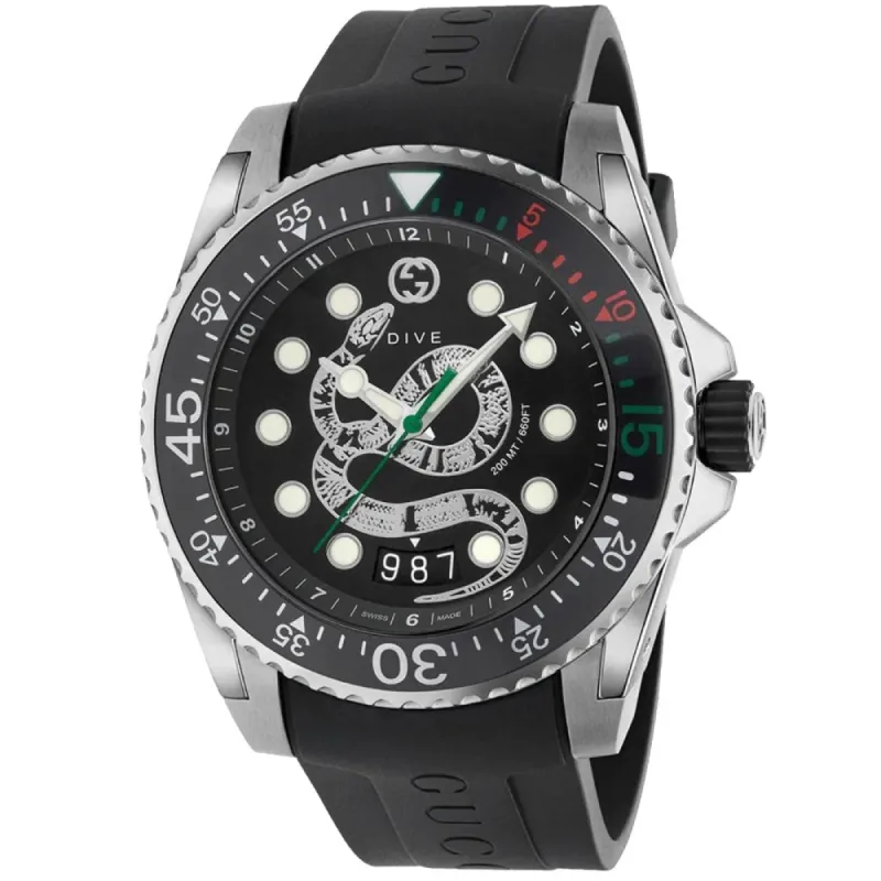 Gucci YA136217 Black Snake Dial Men's Watch sold by Watch & Watch