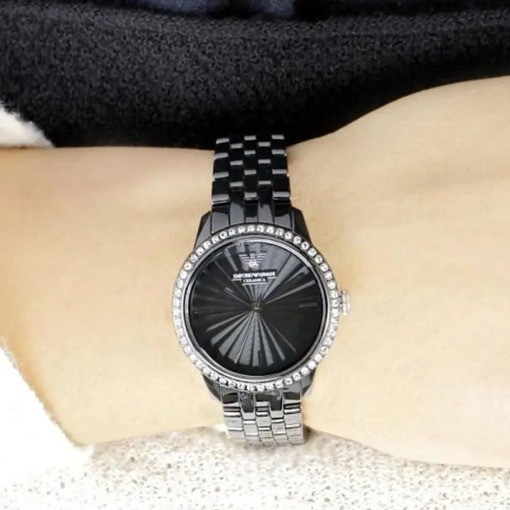 Emporio Armani AR1478 Ladies Ceramica Black Crystal Watch sold by Watch & Watch product image thumbnail 4