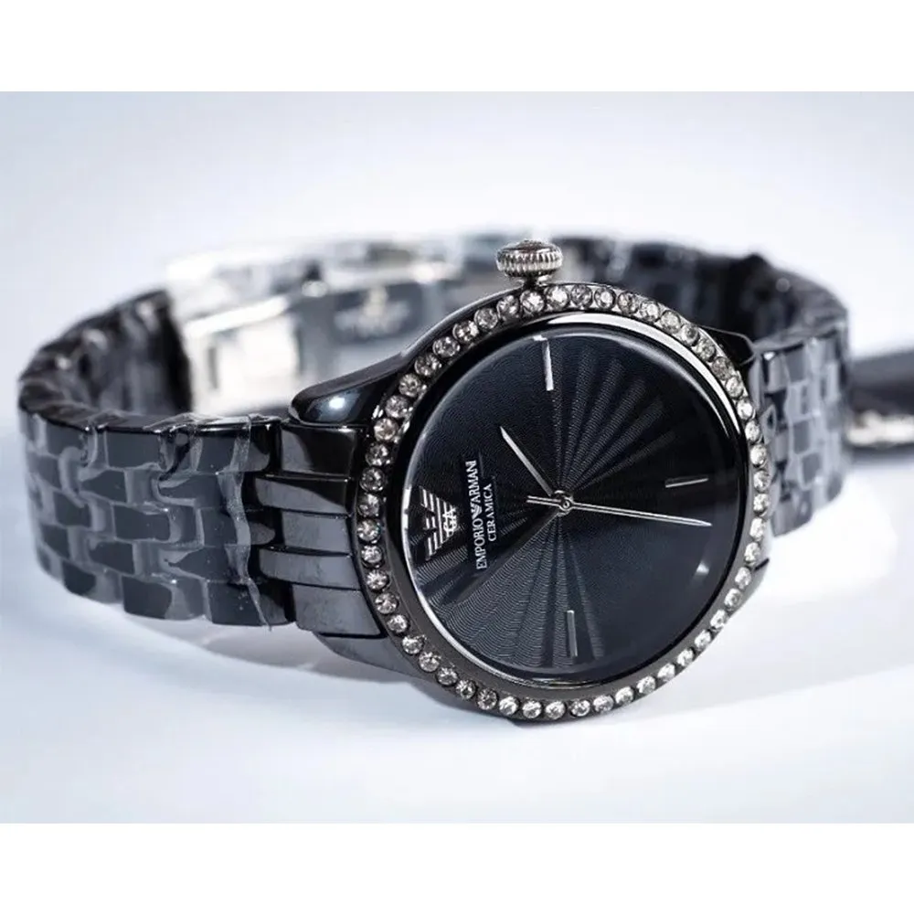 Emporio Armani AR1478 Ladies Ceramica Black Crystal Watch sold by Watch & Watch product image thumbnail 3