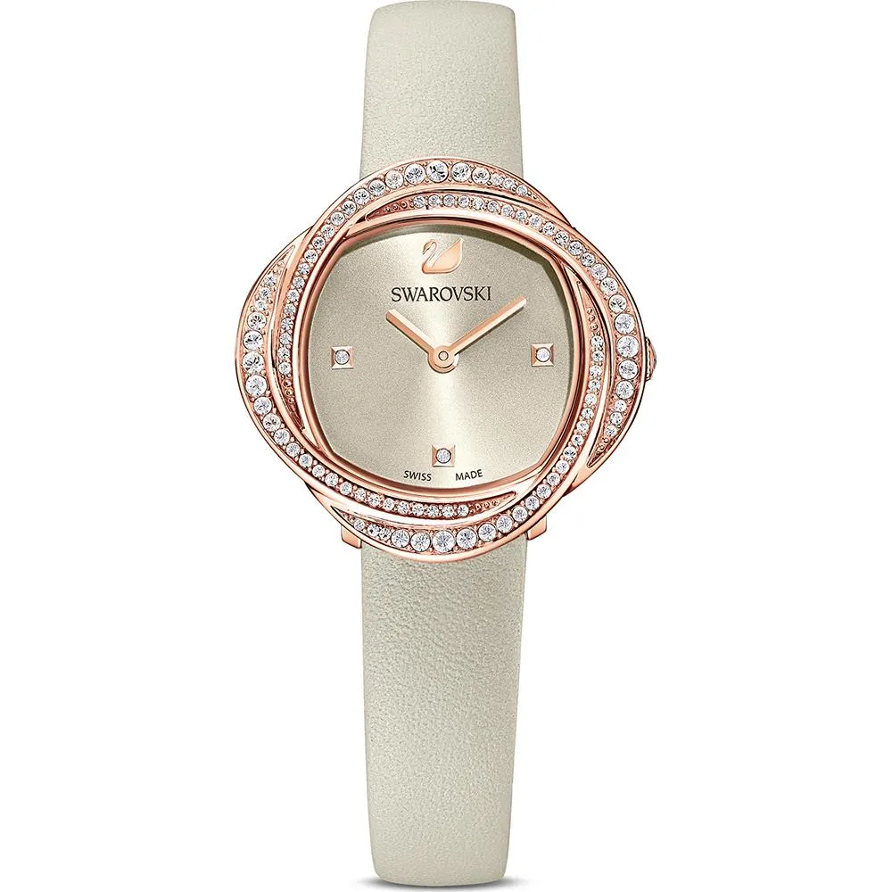 Swarovski 5552424 Crystal Leather Strap Gray Rose Gold Tone Women's Watch sold by Watch & Watch