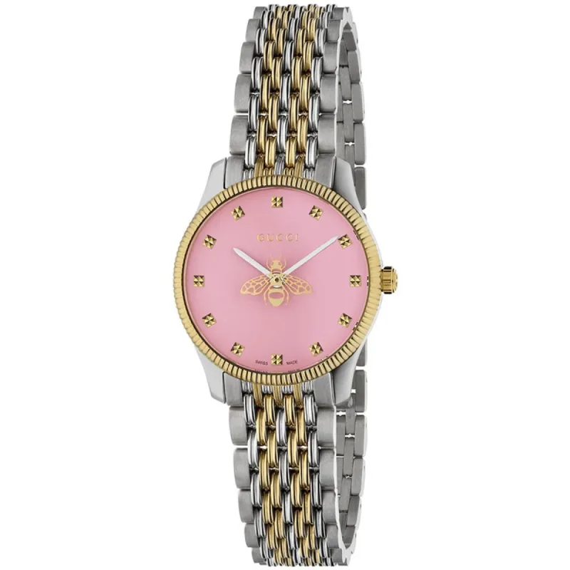 Gucci YA1265030 G-Timeless 29mm Ladies Pink Dial Bee Motif Watch sold by Watch & Watch