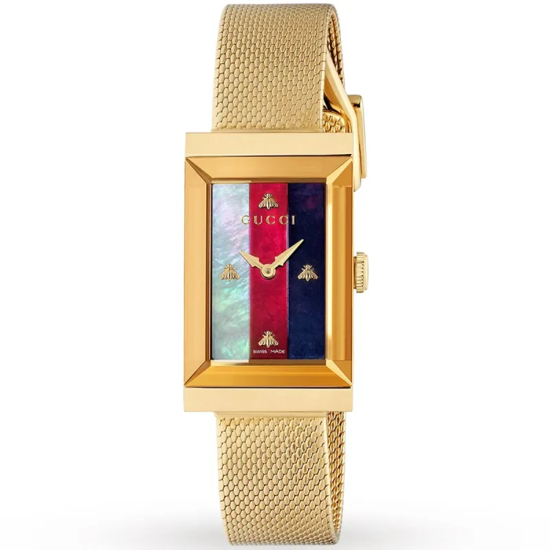 Gucci YA147410 G-Frame 34mm Yellow Gold Ladies Watch sold by Watch & Watch