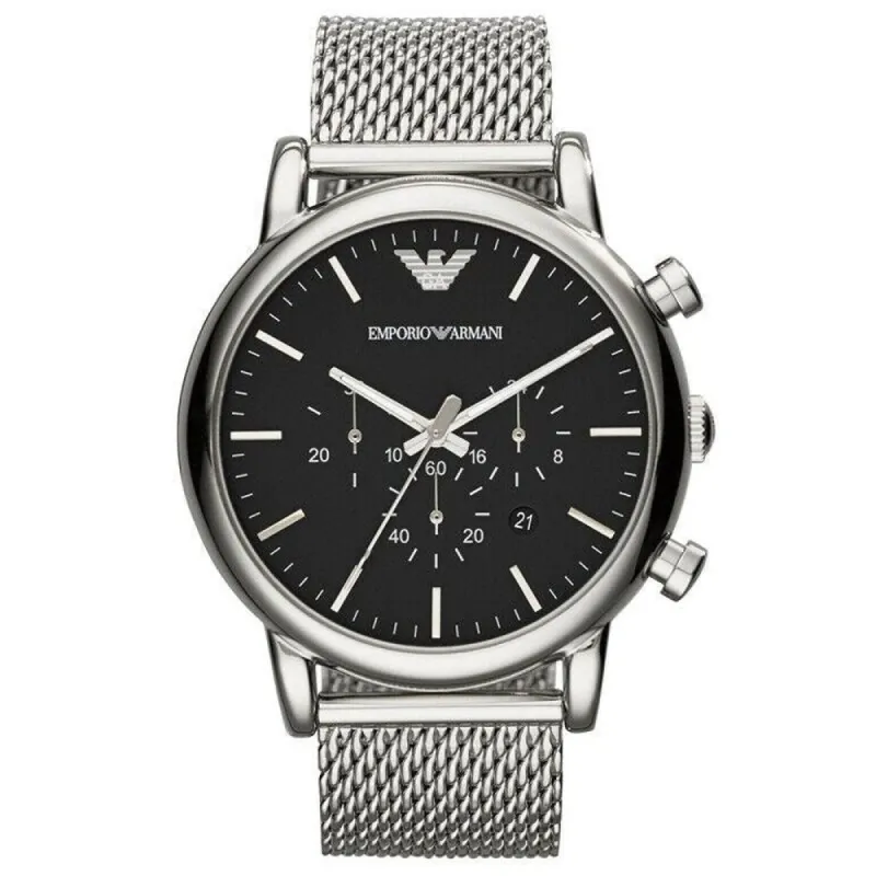 Emporio Armani AR1808 46mm Classic Chronograph Black Dial Men's Watch sold by Watch & Watch