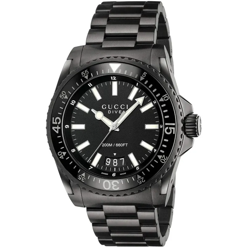 Gucci YA136205 Black Dial Stainless Steel Men's Watch sold by Watch & Watch