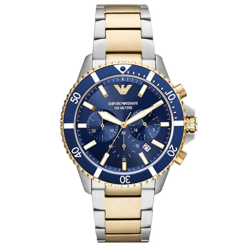 Emporio Armani AR11362 Chronograph Diver Two Tone Men's Watch sold by Watch & Watch