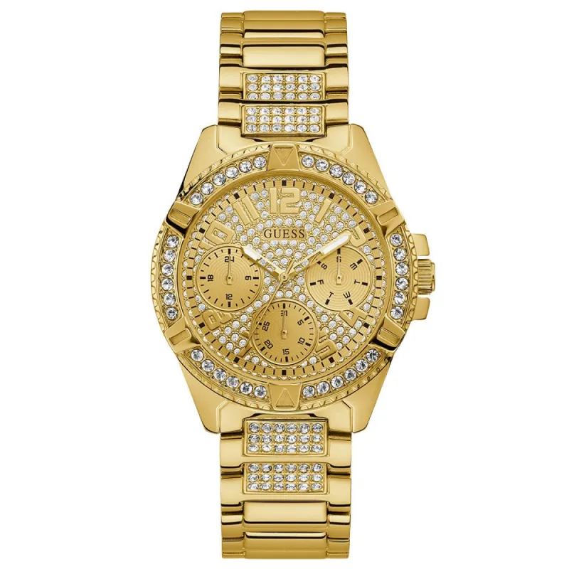 Guess W1156L2 Ladies Gold Watch With Crystals made by Guess