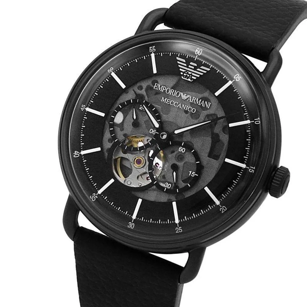 Emporio Armani AR60028 Multifunction Black Men's Leather Watch sold by Watch & Watch product image thumbnail 2