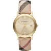 Burberry BU9026 The City Champagne Dial Check Strap Women's Watch sold by Watch & Watch