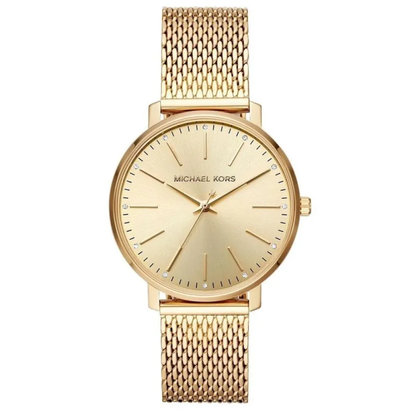 Michael Kors MK4339 Pyper Quartz Crystal Gold Dial Women's Watch sold by Watch & Watch