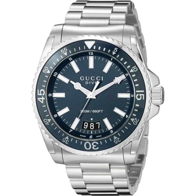 Gucci YA136203 Dive Blue Dial Stainless Steel Men's Watch sold by Watch & Watch