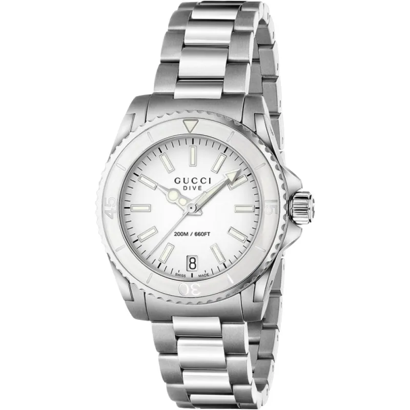 Gucci YA136402 Dive White Dial Unisex Watch sold by Watch & Watch