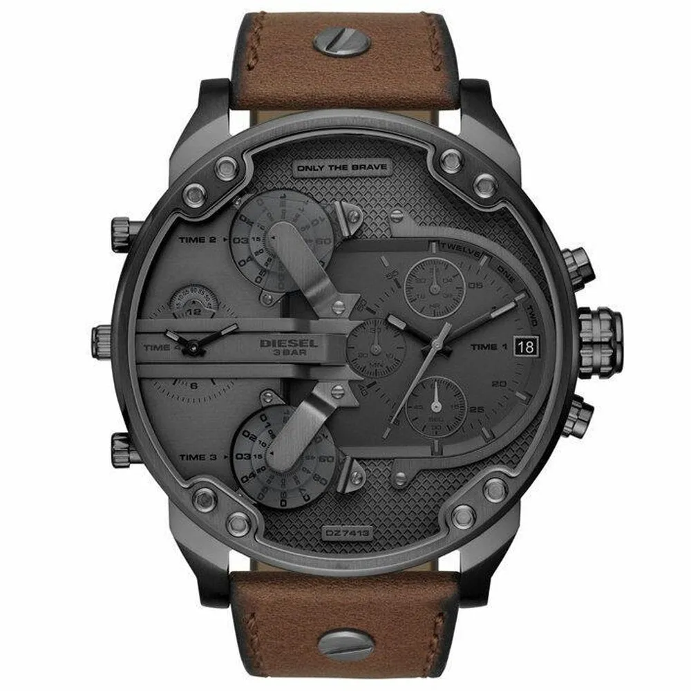 Diesel DZ7413 Mr. Daddy 2.0 Chronograph Brown Leather Men's Watch sold by Watch & Watch