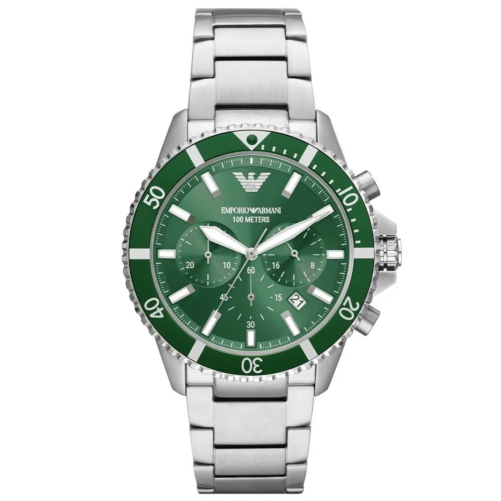Emporio Armani AR11500 Diver Green Men’s Watch sold by Watch & Watch