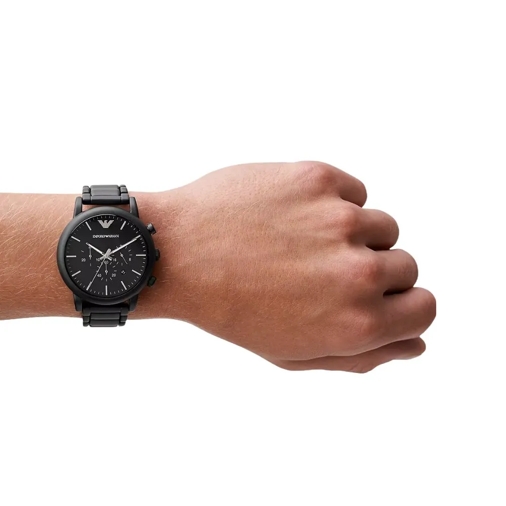 Emporio Armani AR1895 Luigi Black Chronograph Men's Watch sold by Watch & Watch product image thumbnail 4