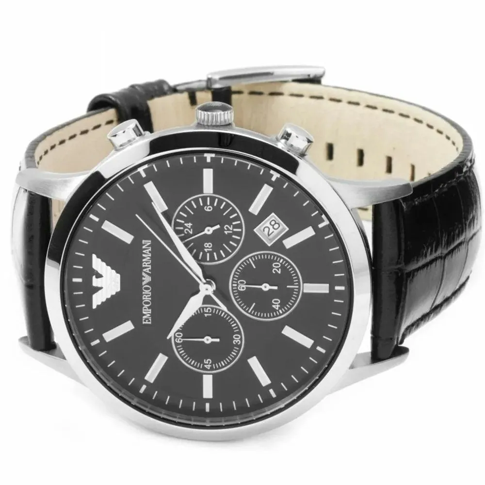 Emporio Armani AR2447 Men's Renato Chronograph Watch Black sold by Watch & Watch product image thumbnail 4