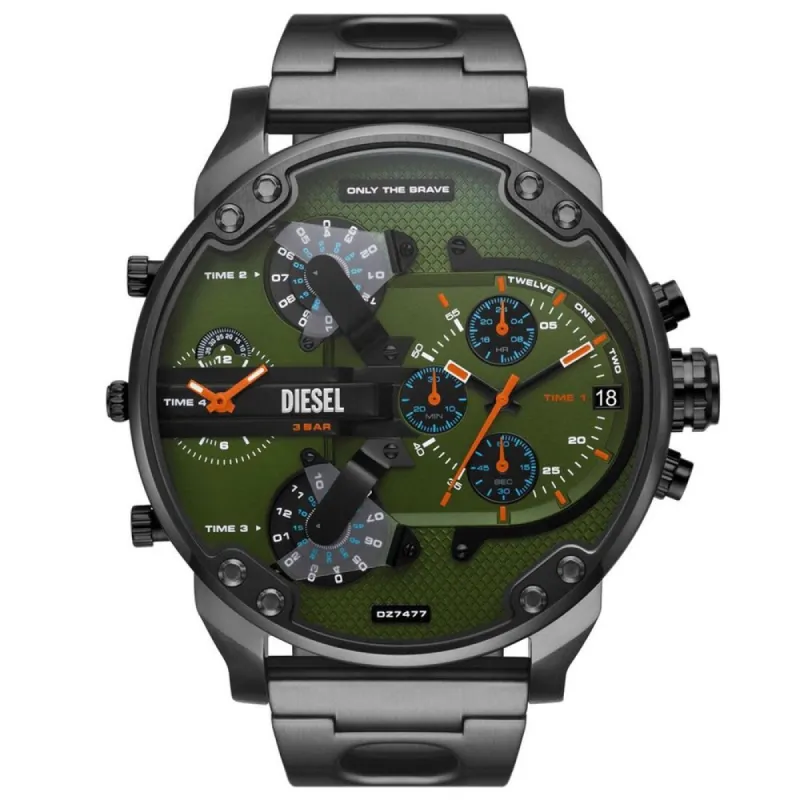 Diesel Mr. Daddy DZ7477 Green Dial Gunmetal Men's Watch sold by Watch & Watch