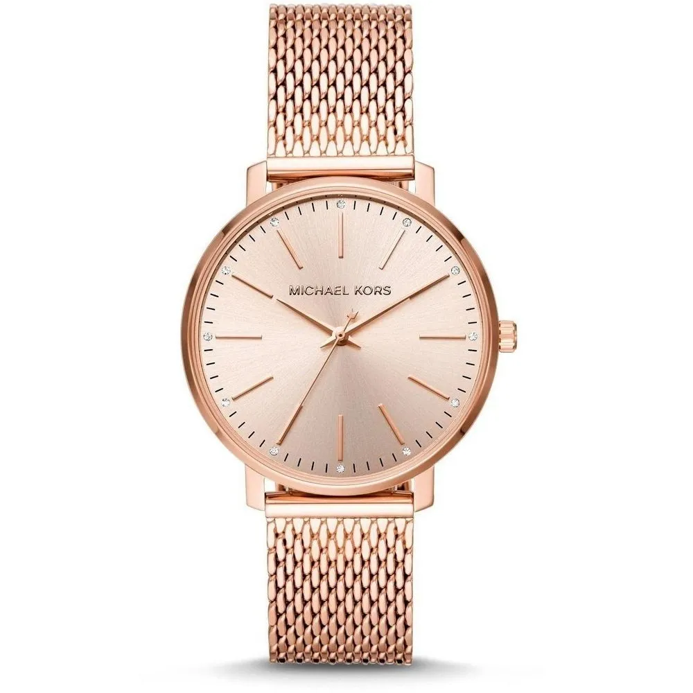 Michael Kors MK4340 Pyper Quartz Crystal Rose Gold Dial Ladies Watch sold by Watch & Watch