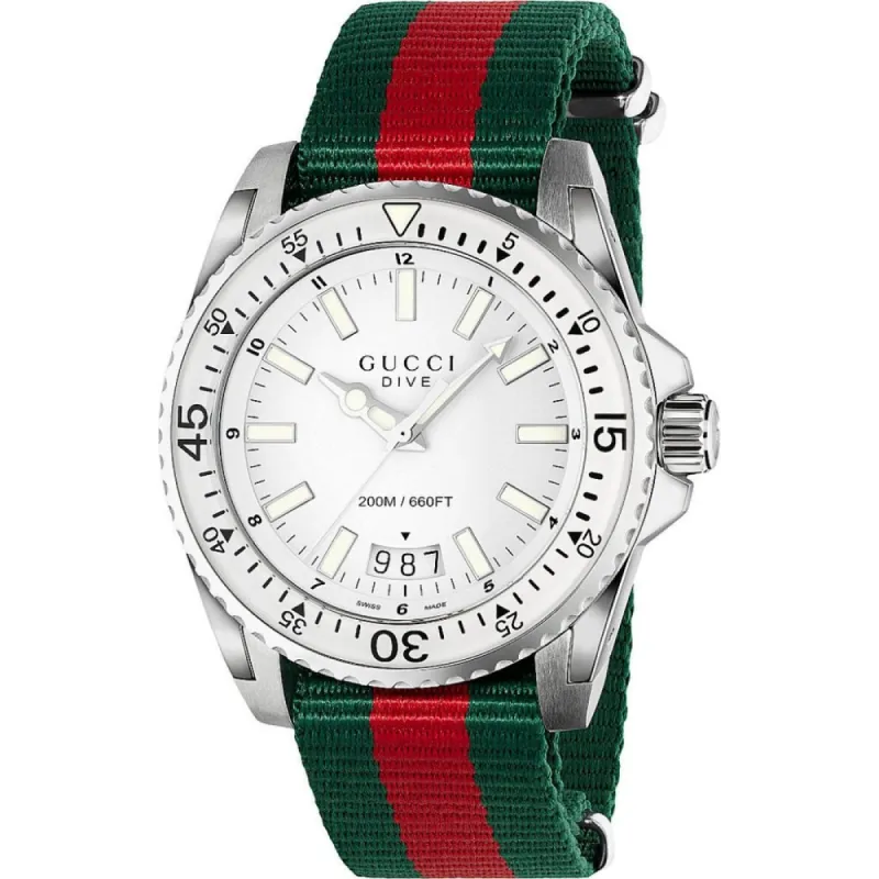 Gucci YA136207 Dive White Dial Men's Watch sold by Watch & Watch