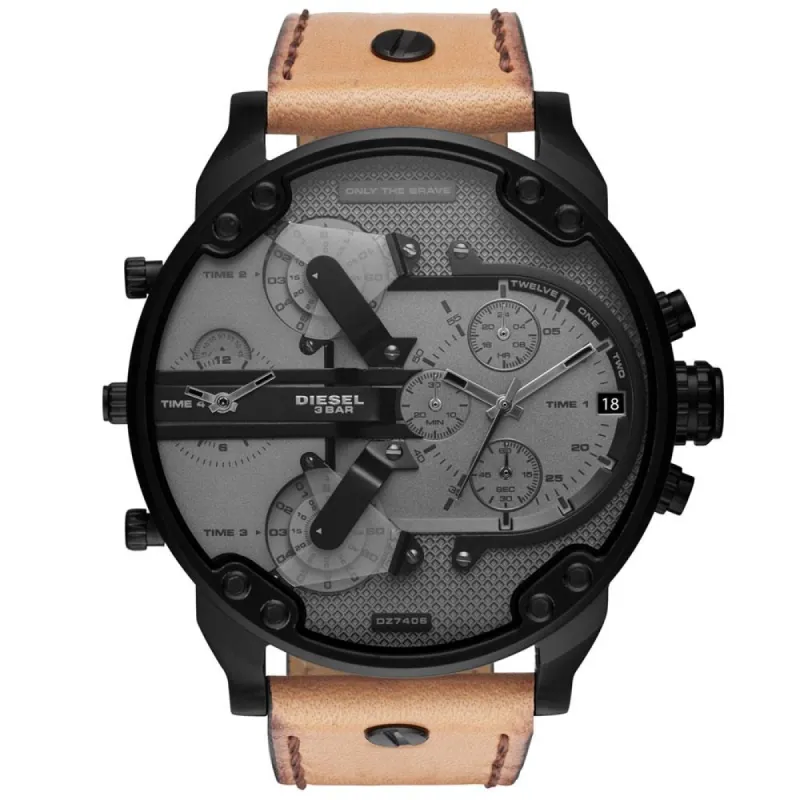 Diesel DZ7406 Mr. Daddy 2.0 Chronograph Brown Leather Men's Watch sold by Watch & Watch