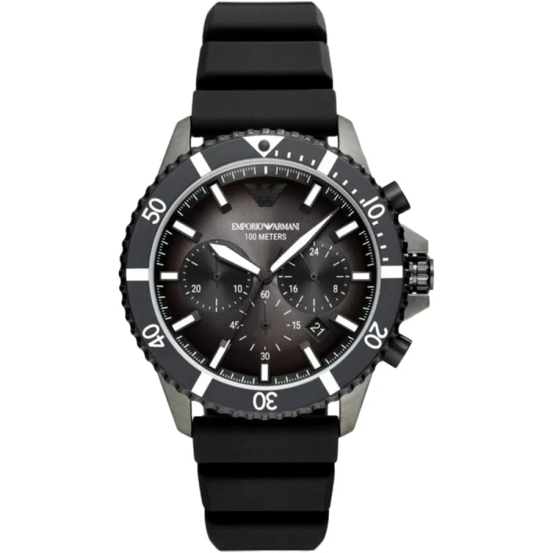 Emporio Armani AR11515 Diver Black Silicone Chronograph Men’s Watch sold by Watch & Watch