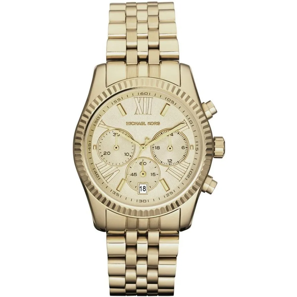 Michael Kors MK5556 Lexington Chronograph Champagne Dial Gold Pvd Ladies Watch sold by Watch & Watch