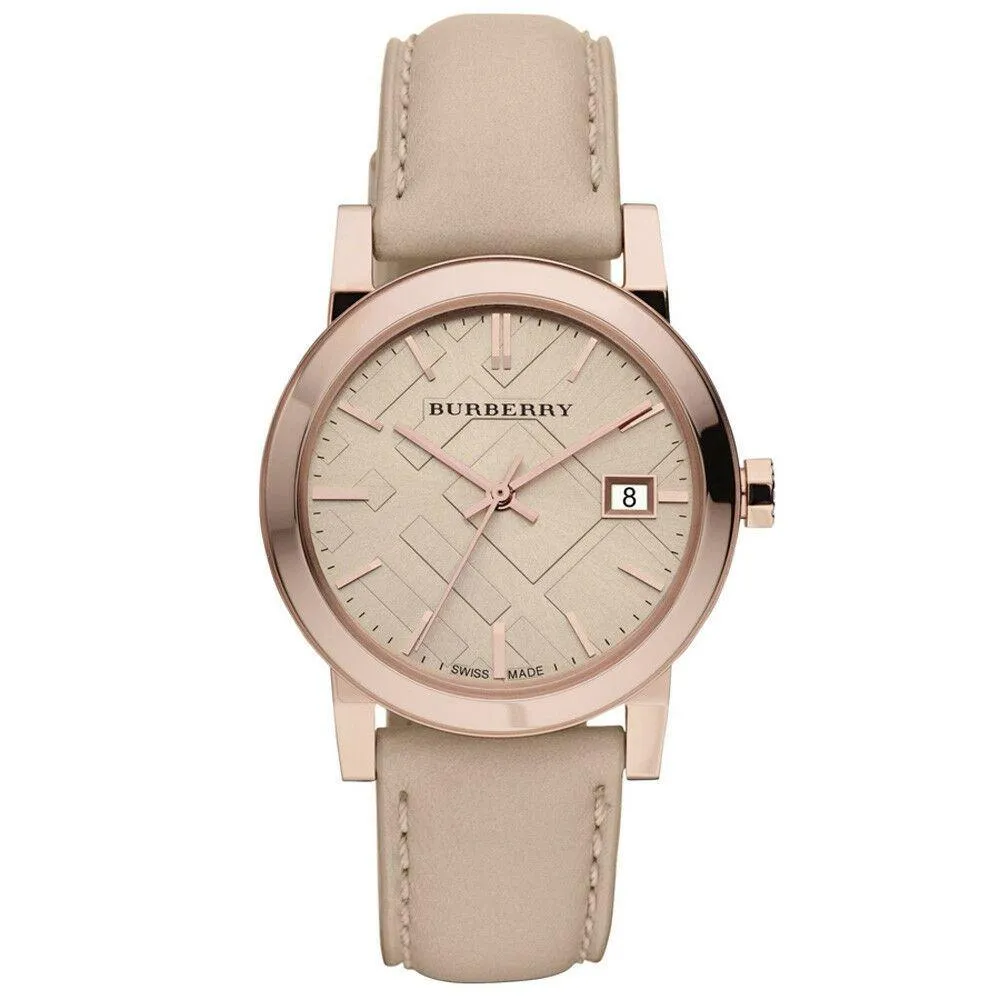 Burberry BU9109 Rose Gold Tone Beige Check Dial Women's Watch sold by Watch & Watch