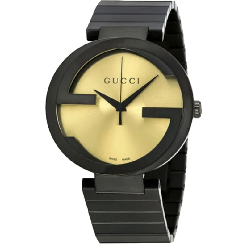 Gucci YA133209 Interlocking Grammy XL Gold Dial Men's Watch sold by Watch & Watch