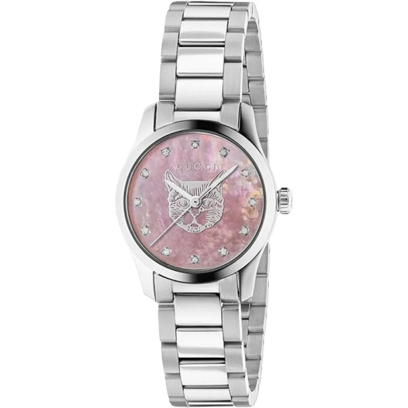Gucci YA1265025 G-Timeless Pink Mother of Pearl Dial Ladies Watch made by Gucci